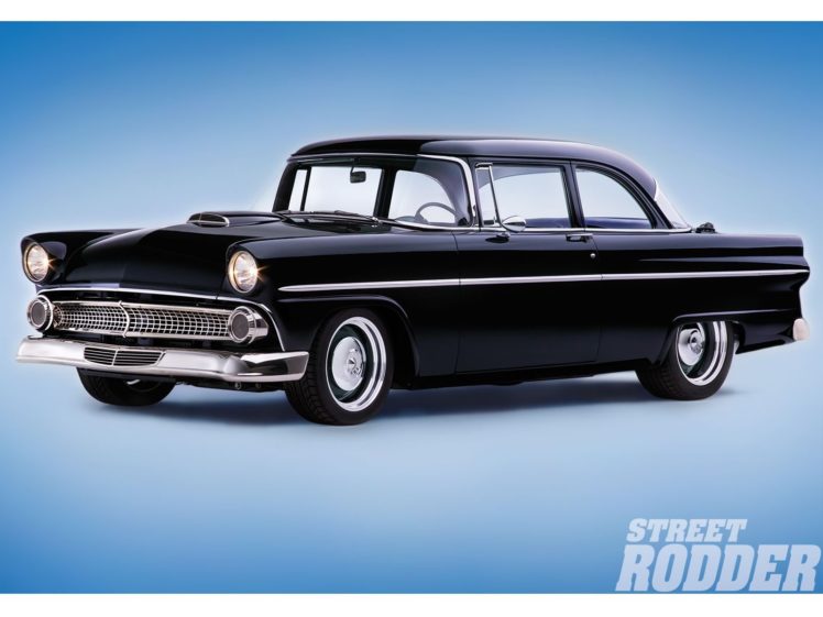 1955, Ford, Victoria, Two, Door, Hardtop, Hotrod, Hot, Rod, Custom, Old, School, Usa, 1600×1200 03 HD Wallpaper Desktop Background