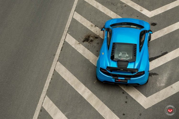 mclaren, Mp4, 12c, Blue, Coupe, Cars, Vossen, Wheels HD Wallpaper Desktop Background