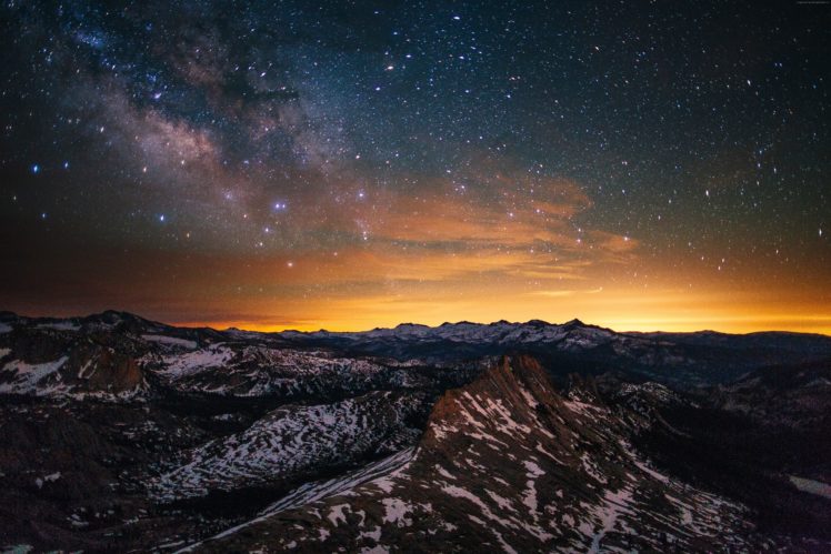 stars, Amazing, Beauty, Sunset, Sky, Clouds, Mountain HD Wallpaper Desktop Background