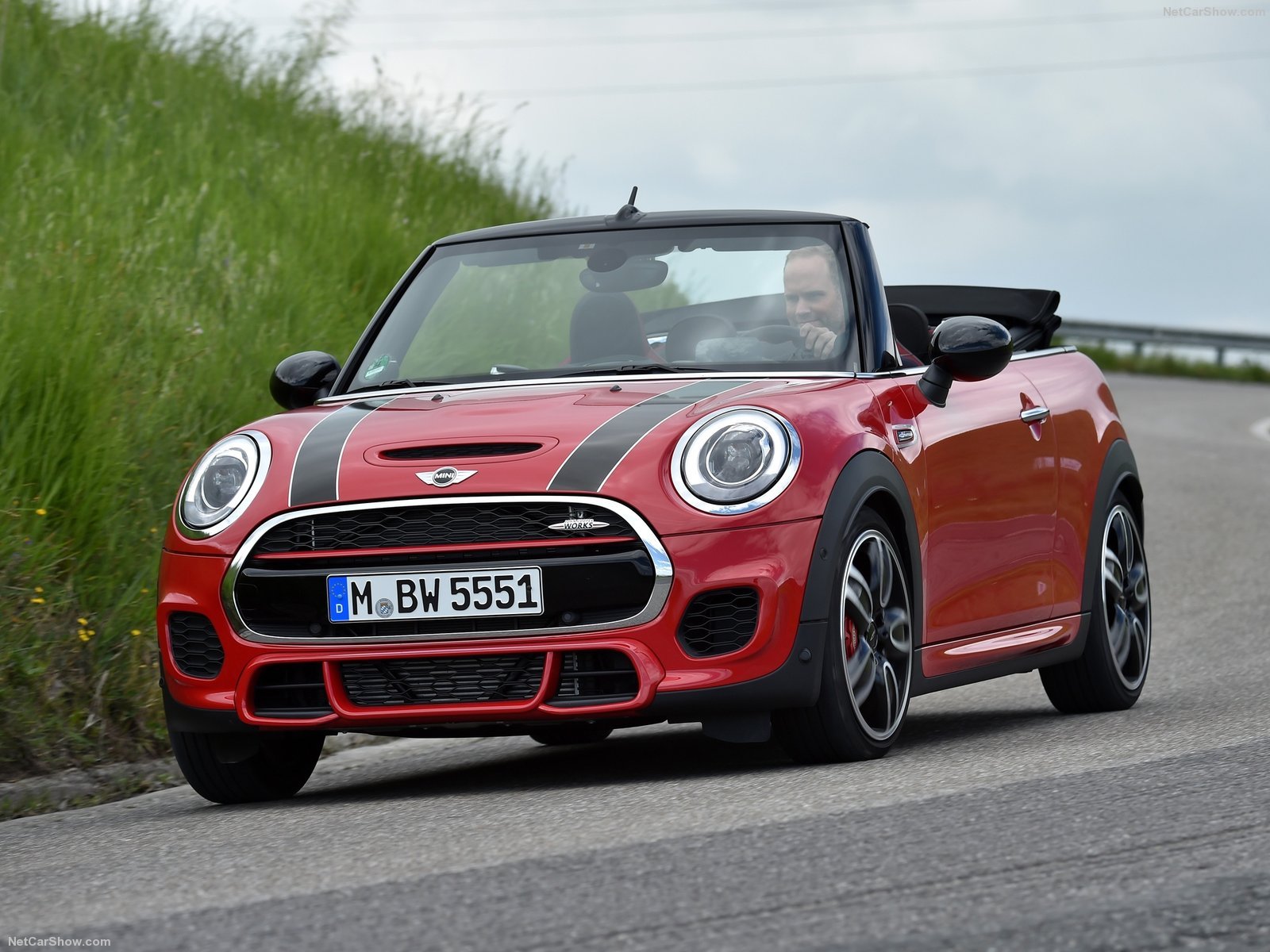 mini, John, Cooper, Works, Convertible, Cars, Red Wallpaper