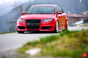 audi, Rs4, Red, Vossen, Wheels, Cars
