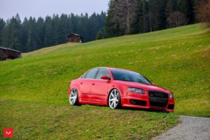 audi, Rs4, Red, Vossen, Wheels, Cars