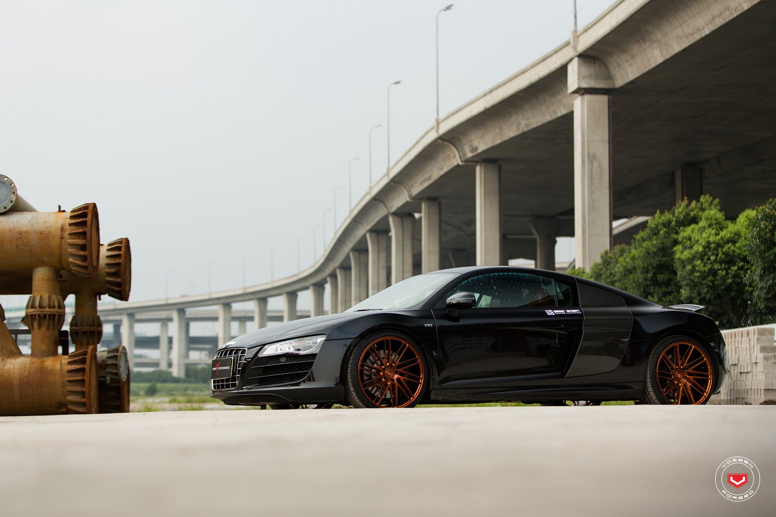 audi, R8, V10, Vossen, Wheels, Cars Wallpaper
