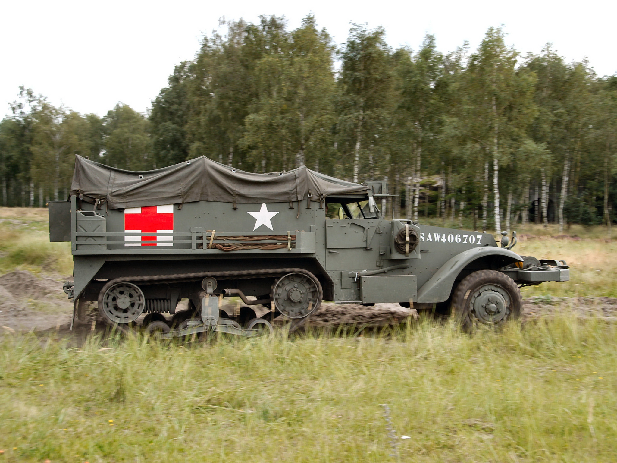 1940, White, M3, Half track, Ambulance, Truck, Trucks, Military Wallpaper