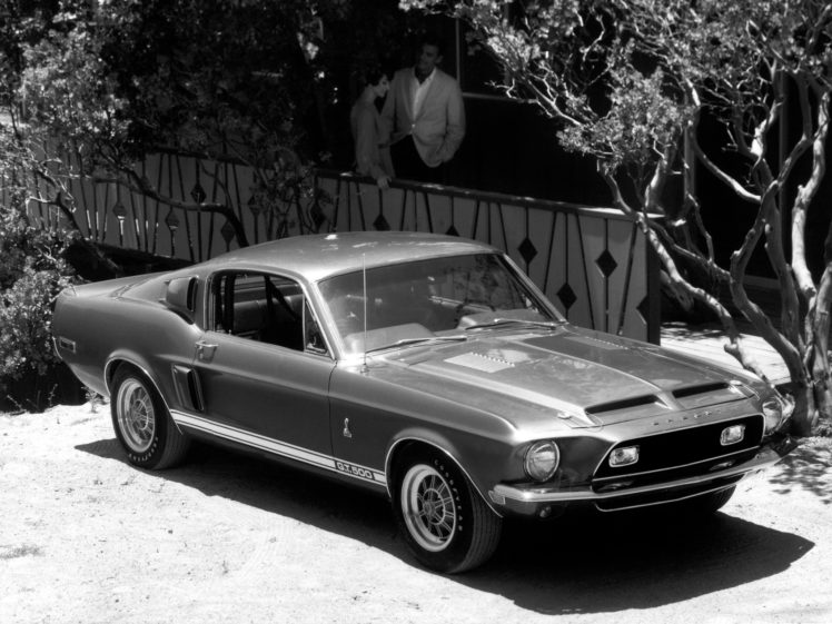 1968, Shelby, Gt500, Ford, Mustang, Classic, Muscle, B w HD Wallpaper Desktop Background