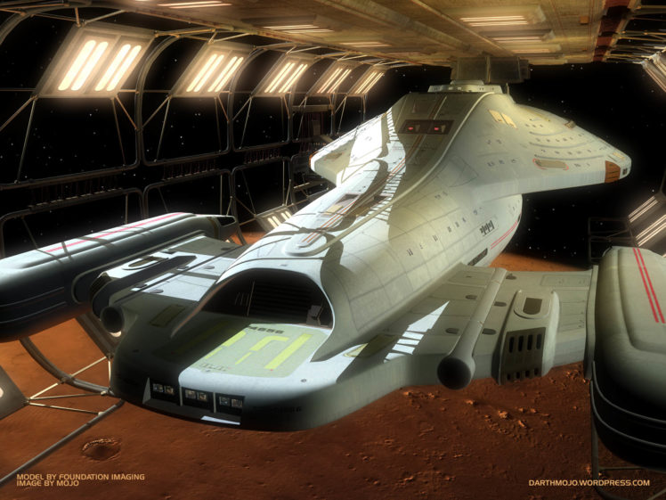 outer, Space, Dock, Star, Trek, Uss, Voyager HD Wallpaper Desktop Background