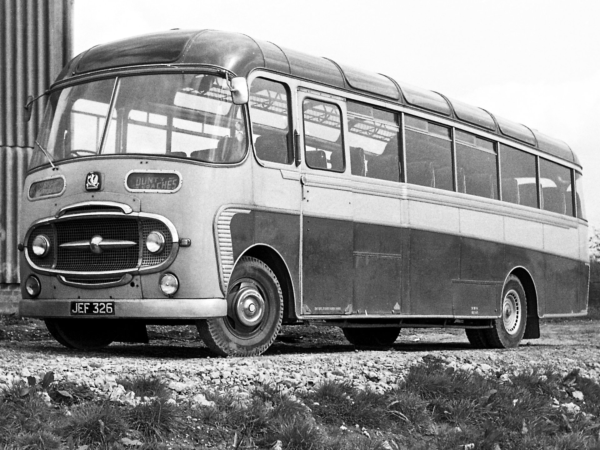 1960, Bedford, Sb1, Plaxton, Consort, Iv, C type, Bus, Transport, Semi, Tractor, Retro Wallpaper