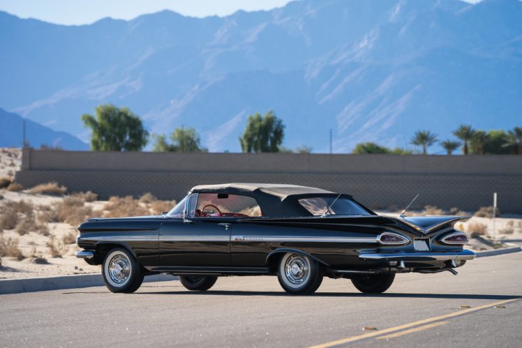 1959, Chevrolet, Impala, 348, 320hp, Convertible, Retro HD Wallpaper Desktop Background
