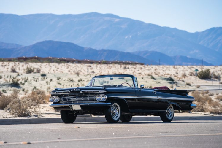 1959, Chevrolet, Impala, 348, 320hp, Convertible, Retro HD Wallpaper Desktop Background