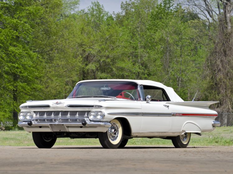 1959, Chevrolet, Impala, 348, 280hp, Convertible, Retro HD Wallpaper Desktop Background