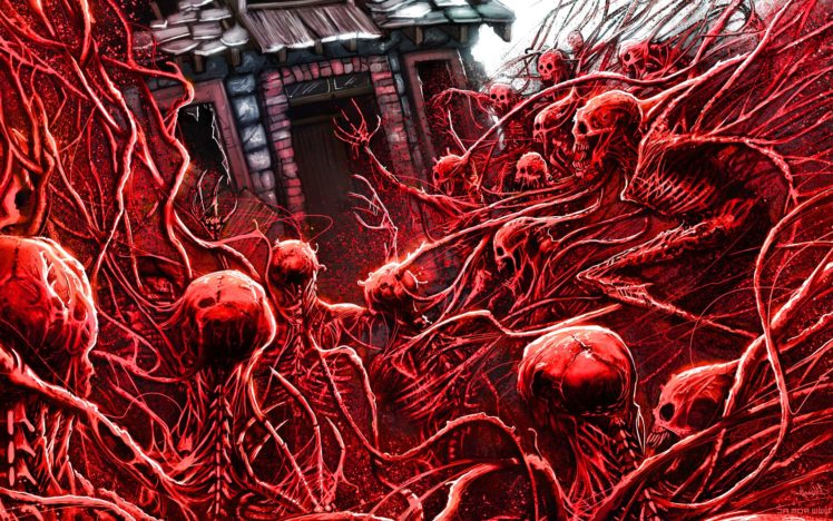dark, Art, Artwork, Fantasy, Artistic, Original, Psychedelic, Horror, Evil, Creepy, Scary, Spooky, Halloween HD Wallpaper Desktop Background