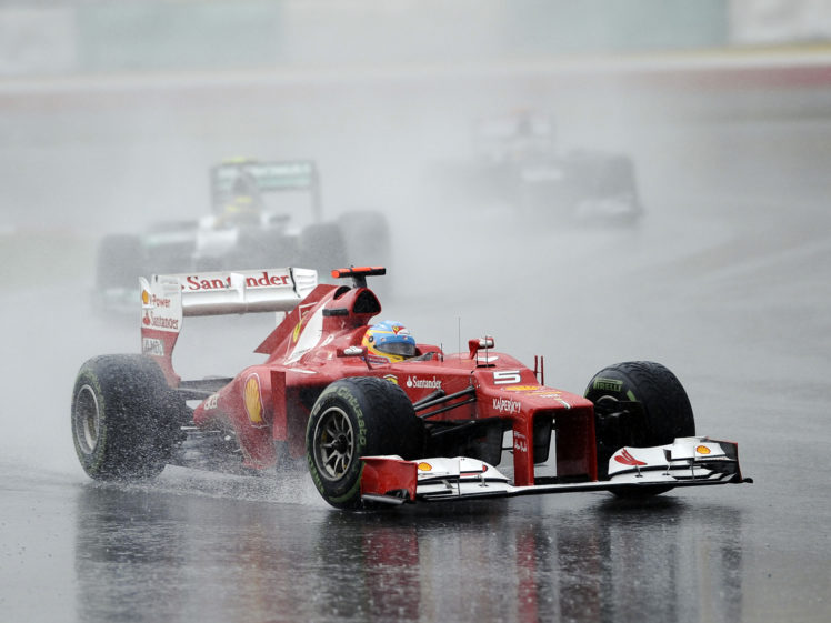 2012, Ferrari, F2012, Formula, One, Race, Racing, Rain HD Wallpaper Desktop Background