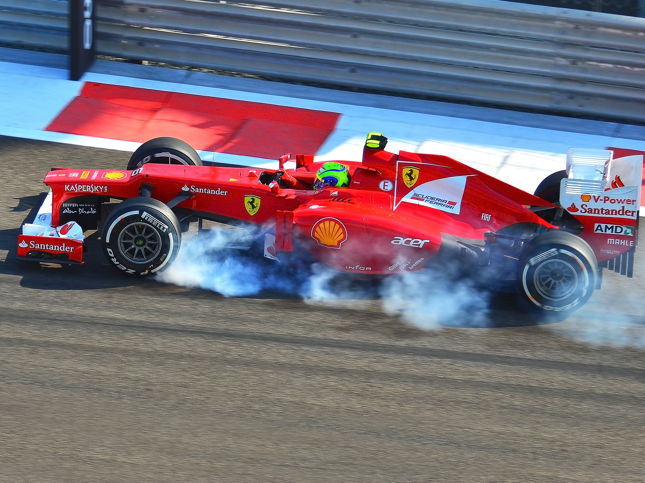 2012, Ferrari, F2012, Formula, One, Race, Racing, Smoke Wallpaper