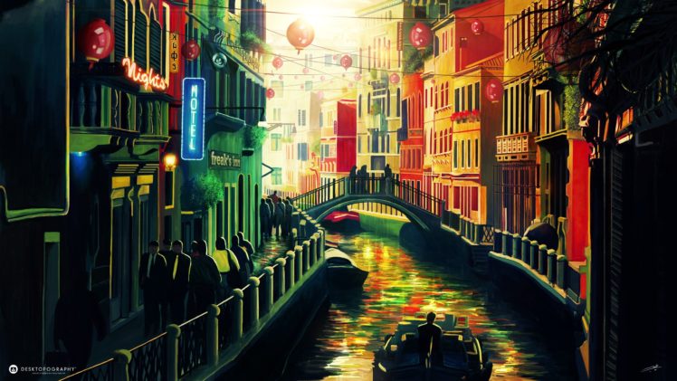 desktopography, Digital, Art, Fantasy, Beauty, Venice HD Wallpaper Desktop Background