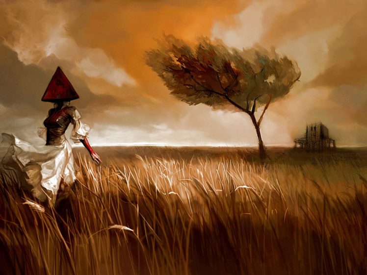 dark, Art, Artwork, Fantasy, Artistic, Original, Horror, Evil, Creepy, Scary, Spooky, Halloween HD Wallpaper Desktop Background