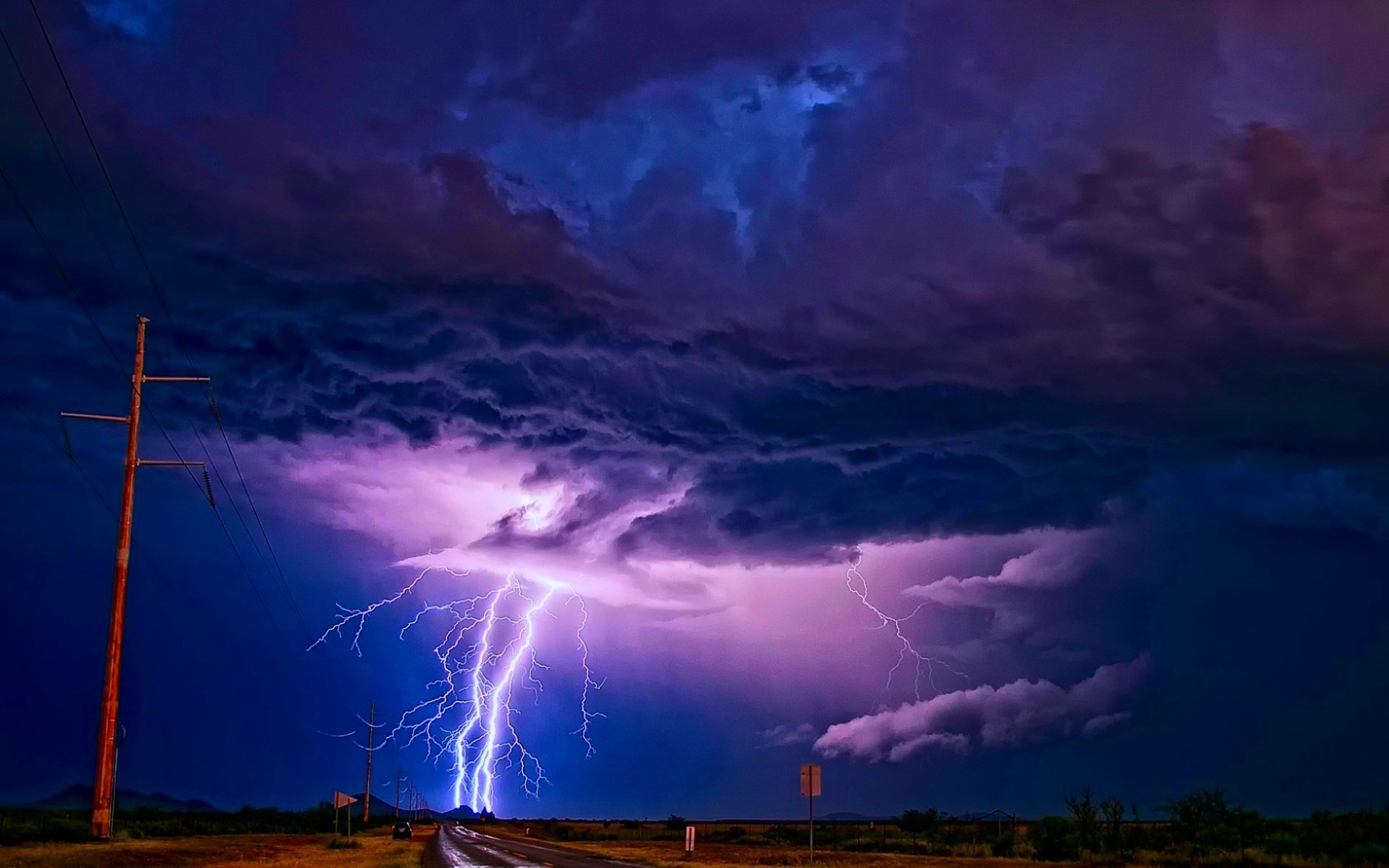 Lightning Storm Rain Clouds Sky Nature Thunderstorm Wallpapers Hd