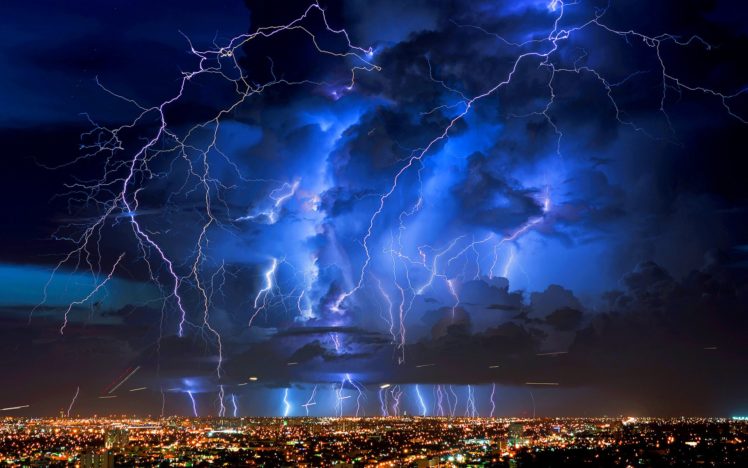 lightning, Storm, Rain, Clouds, Sky, Nature, Thunderstorm HD Wallpaper Desktop Background