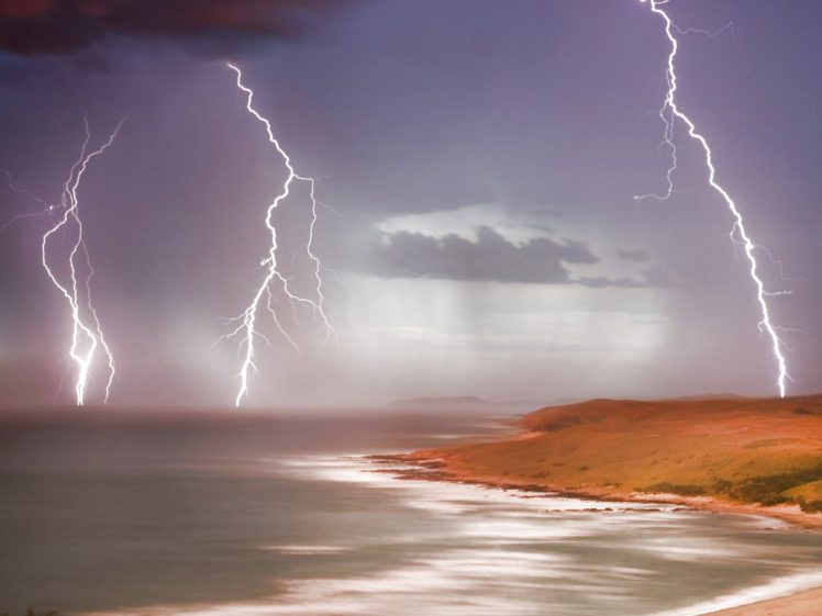 lightning, Storm, Rain, Clouds, Sky, Nature, Thunderstorm HD Wallpaper Desktop Background