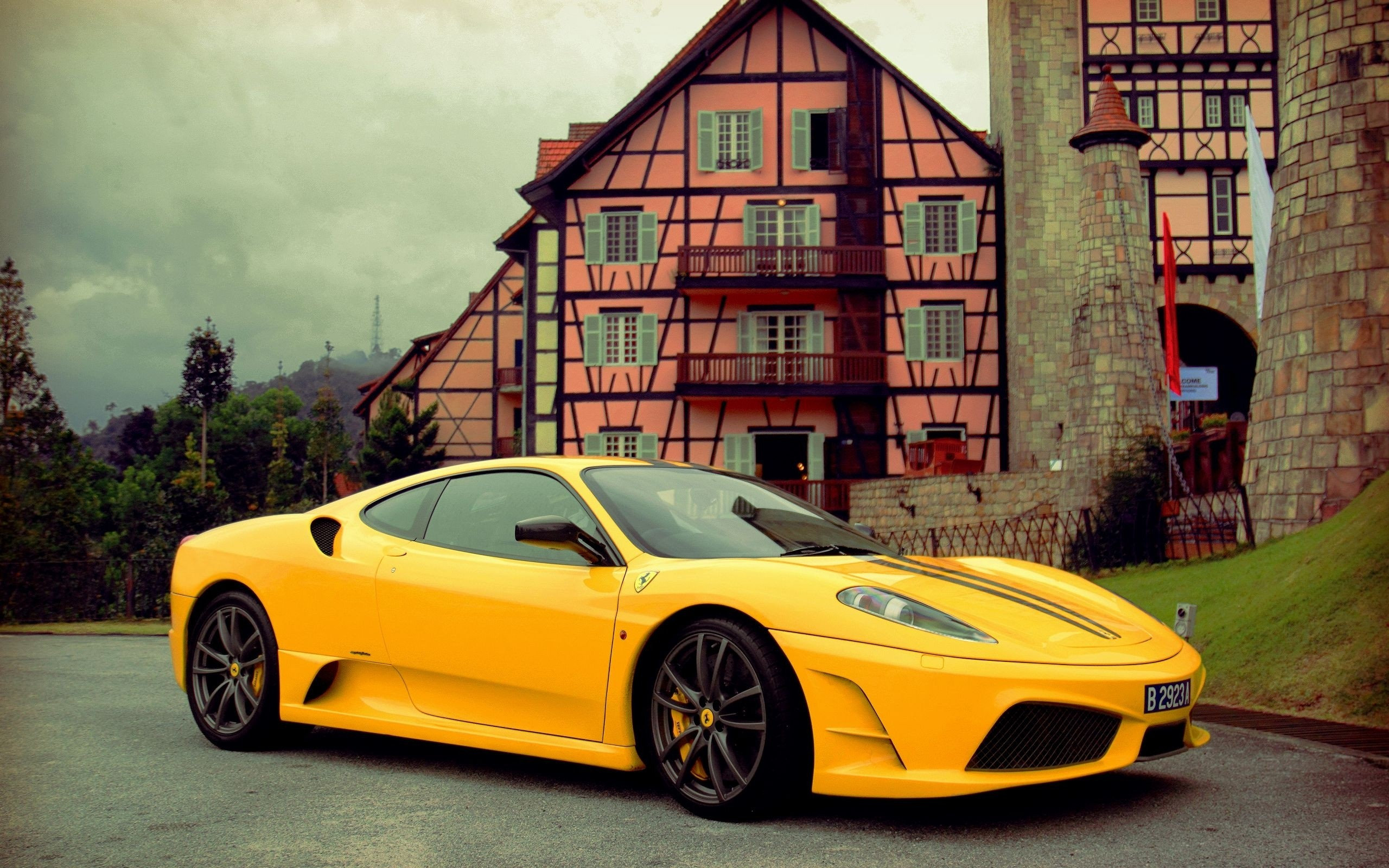 yellow, Ferrari, F430 Wallpaper