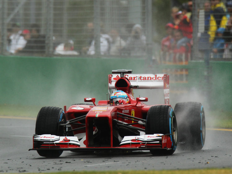 2013, Ferrari, F138, Formula, One, Race, Racing, Rain HD Wallpaper Desktop Background