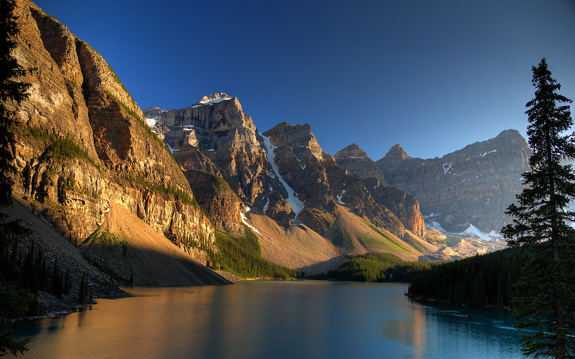 mountains, Landscapes, Nature, Trees, Rivers Wallpaper