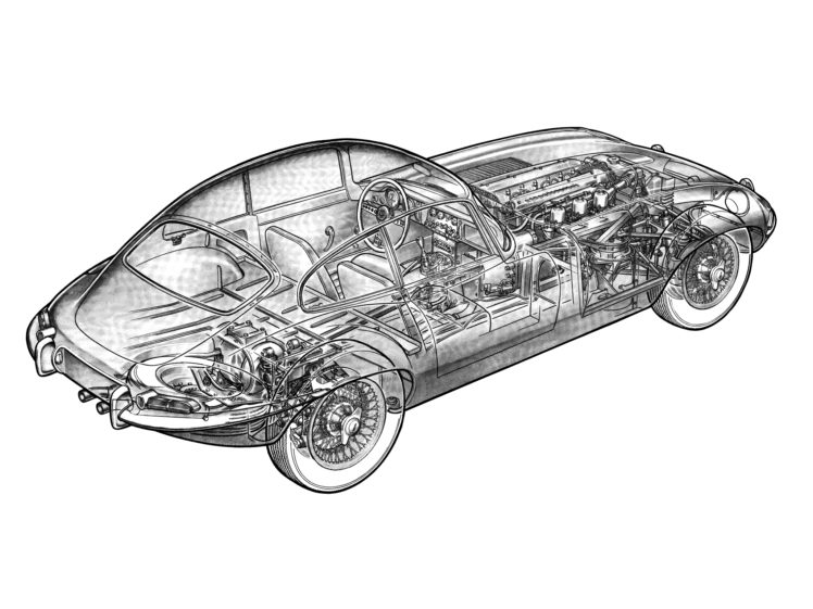 1961, Jaguar, E type, Fixed, Head, Coupe, Classic, Supercar, Supercars, Interior, Engine, Engines HD Wallpaper Desktop Background