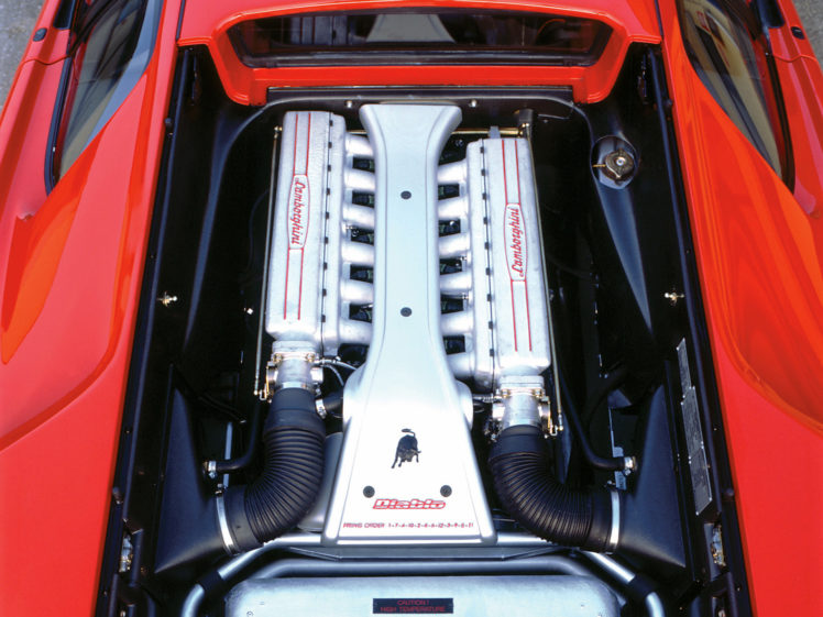 1993, Lamborghini, Diablo vt, Diablo, Supercar, Supercars, Engine, Engines HD Wallpaper Desktop Background