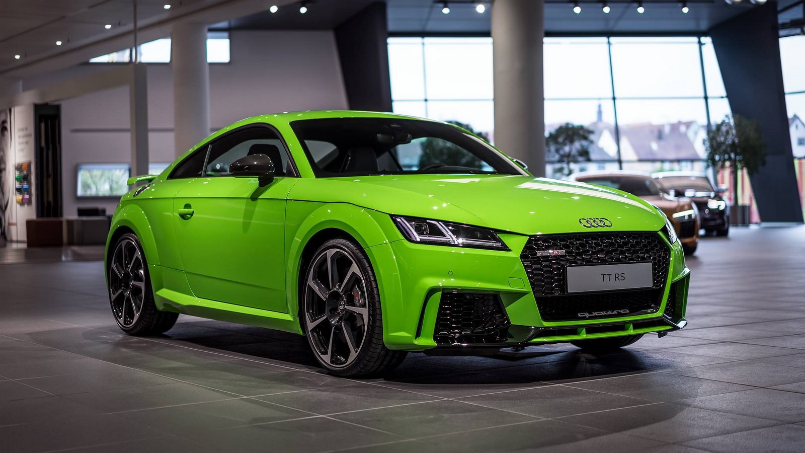 green, Audi, Tt rs, Cars, 2016 Wallpaper