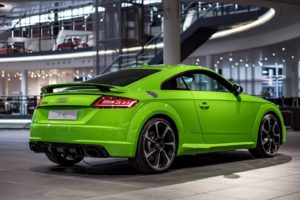 green, Audi, Tt rs, Cars, 2016