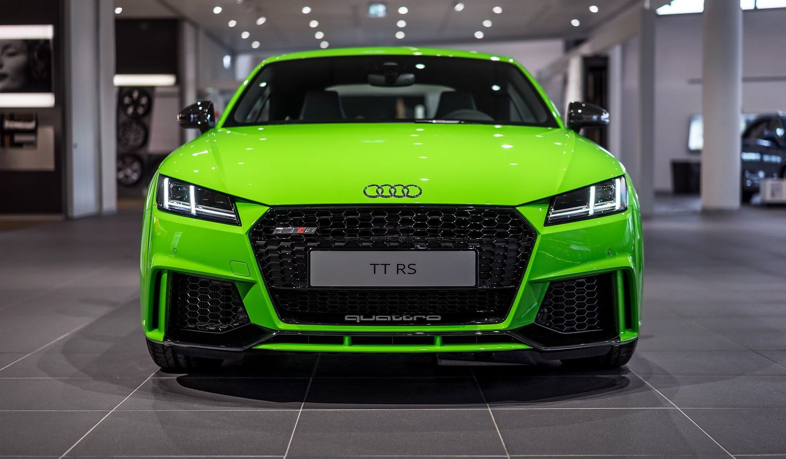 green, Audi, Tt rs, Cars, 2016 Wallpaper