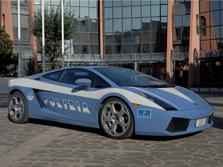 2004, Lamborghini, Gallardo, Polizia, Police, Supercar, Supercars HD Wallpaper Desktop Background