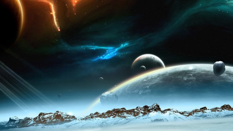 planetan, Alienigena, Luna, Espacio HD Wallpaper Desktop Background