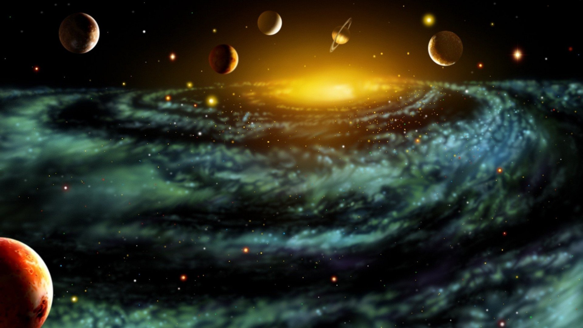 planetas, Espacio, Estrellas, Galaxias, Naturaleza Wallpaper