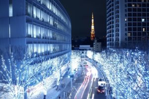 japan, Trees, Cityscapes, Night, Lights, Architecture, Asia, Tokyo, Tower