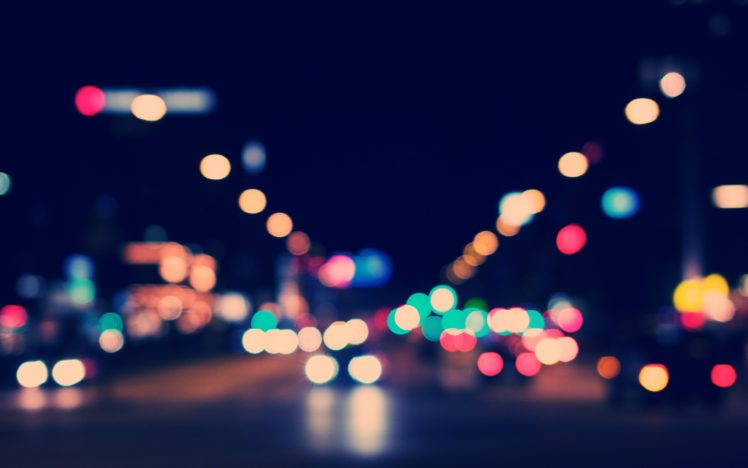 lights, Cars, Town, Bokeh, Cities, Street HD Wallpaper Desktop Background