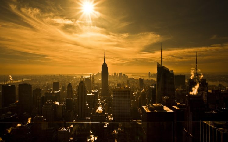 sun, Cityscapes, Skyline, Buildings HD Wallpaper Desktop Background