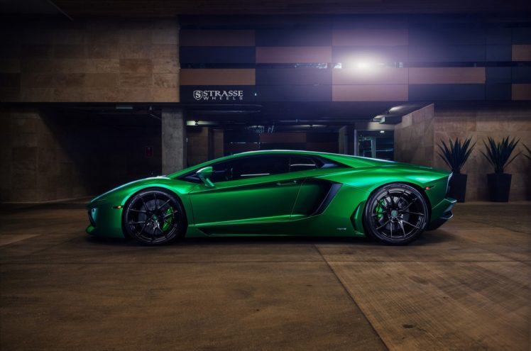 strasse, Wheels, Green, Lamborghini, Aventador, Cars HD Wallpaper Desktop Background