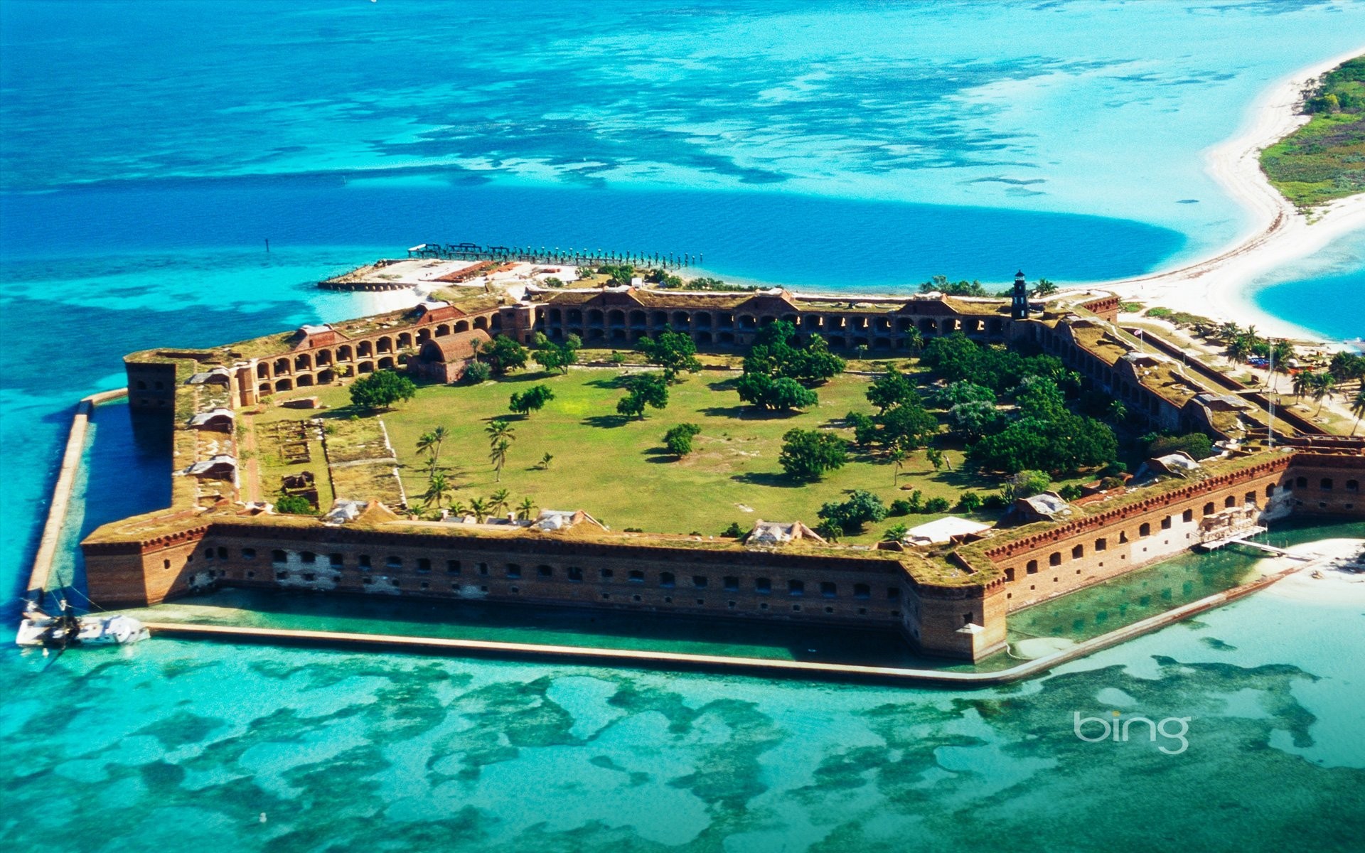 sea, Fortress, Fort, Jefferson, Bing Wallpaper