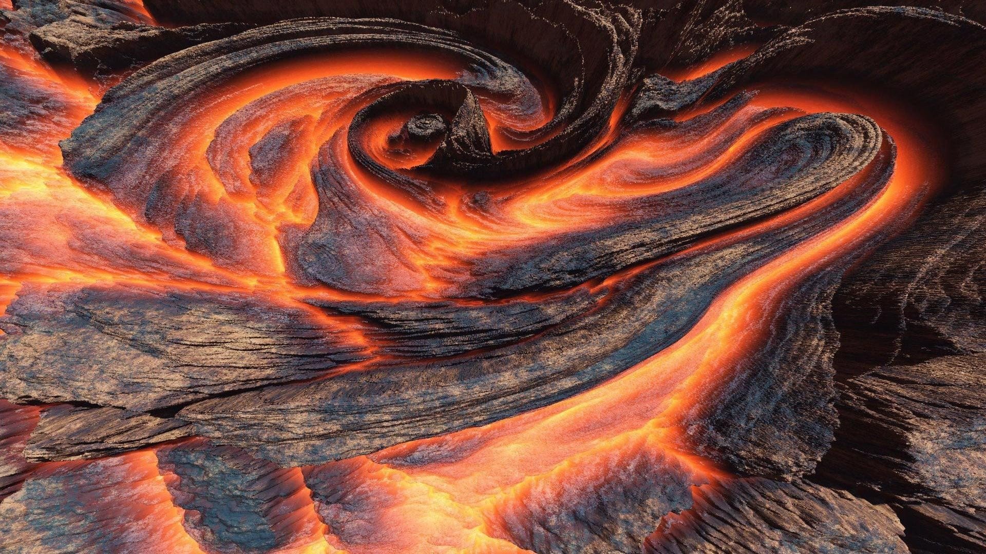 lava, Volcan, Naturaleza Wallpaper