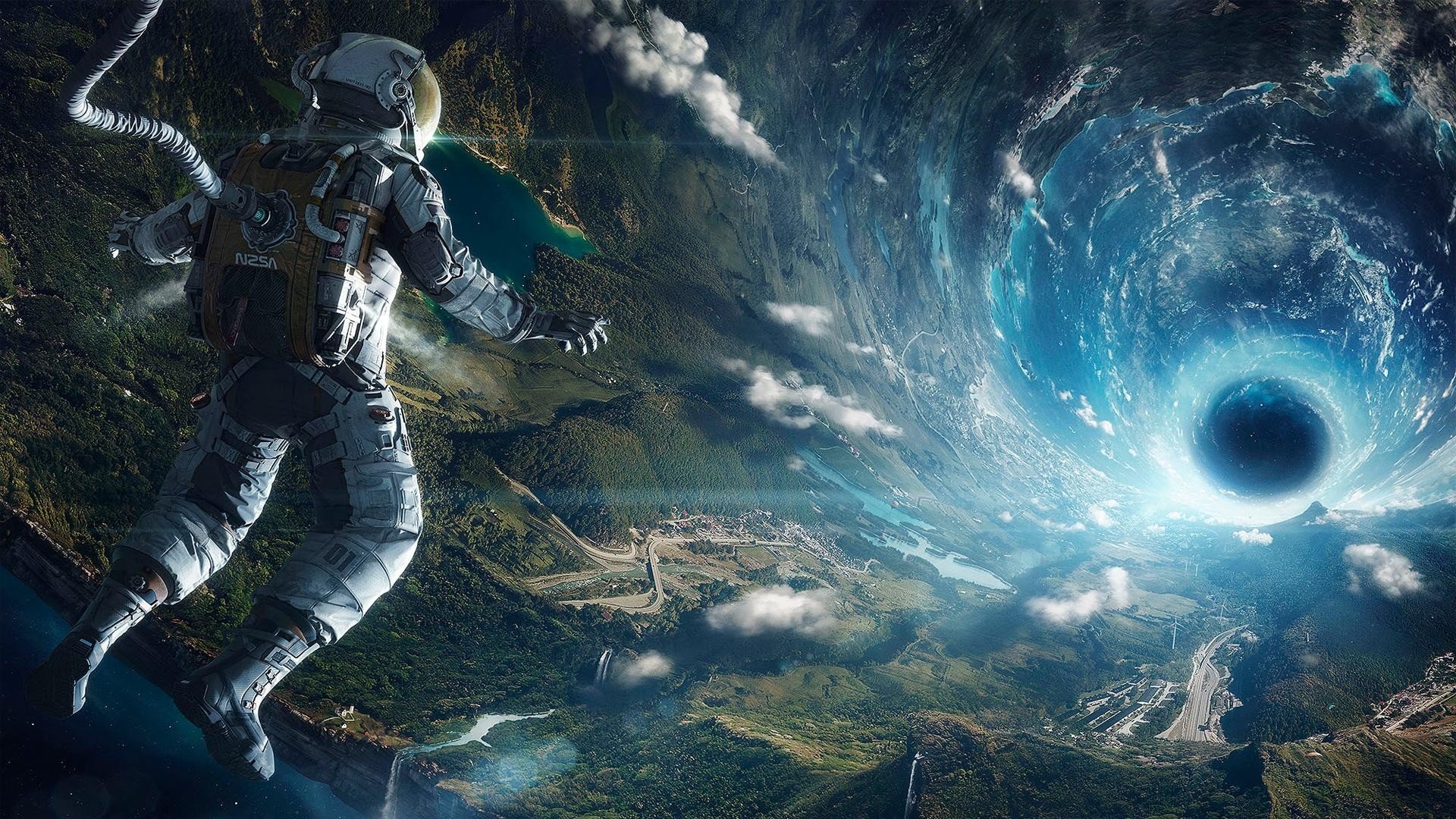 space, Suit, Photo, Manipulation Wallpaper