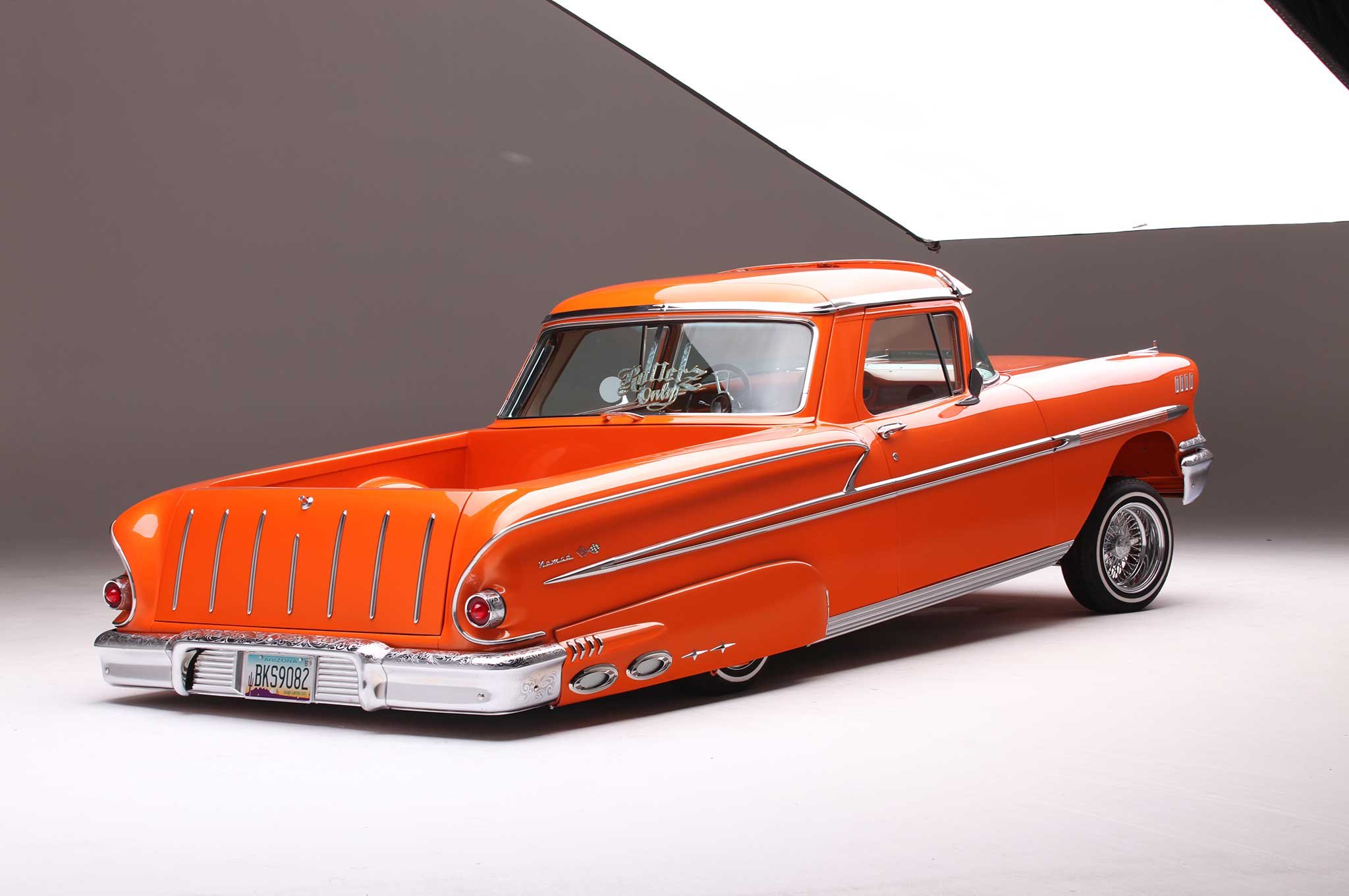 1958, Chevrolet, Nomad, Custom, Tuning, Hot, Rods, Rod, Gangsta, Lowrider, Pickup, Truck Wallpaper