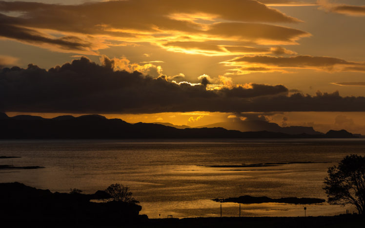 clouds, Ocean, Landscape, Sunset HD Wallpaper Desktop Background