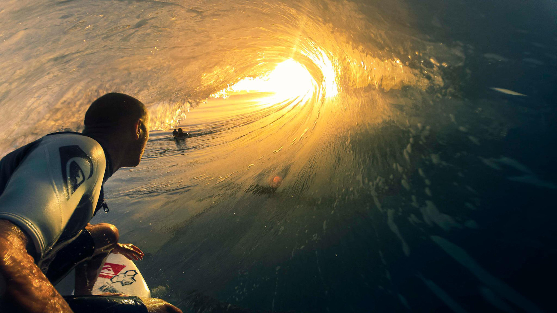 surfer, Surfing, Wave, Ocean, Sunset, Sunlight Wallpaper