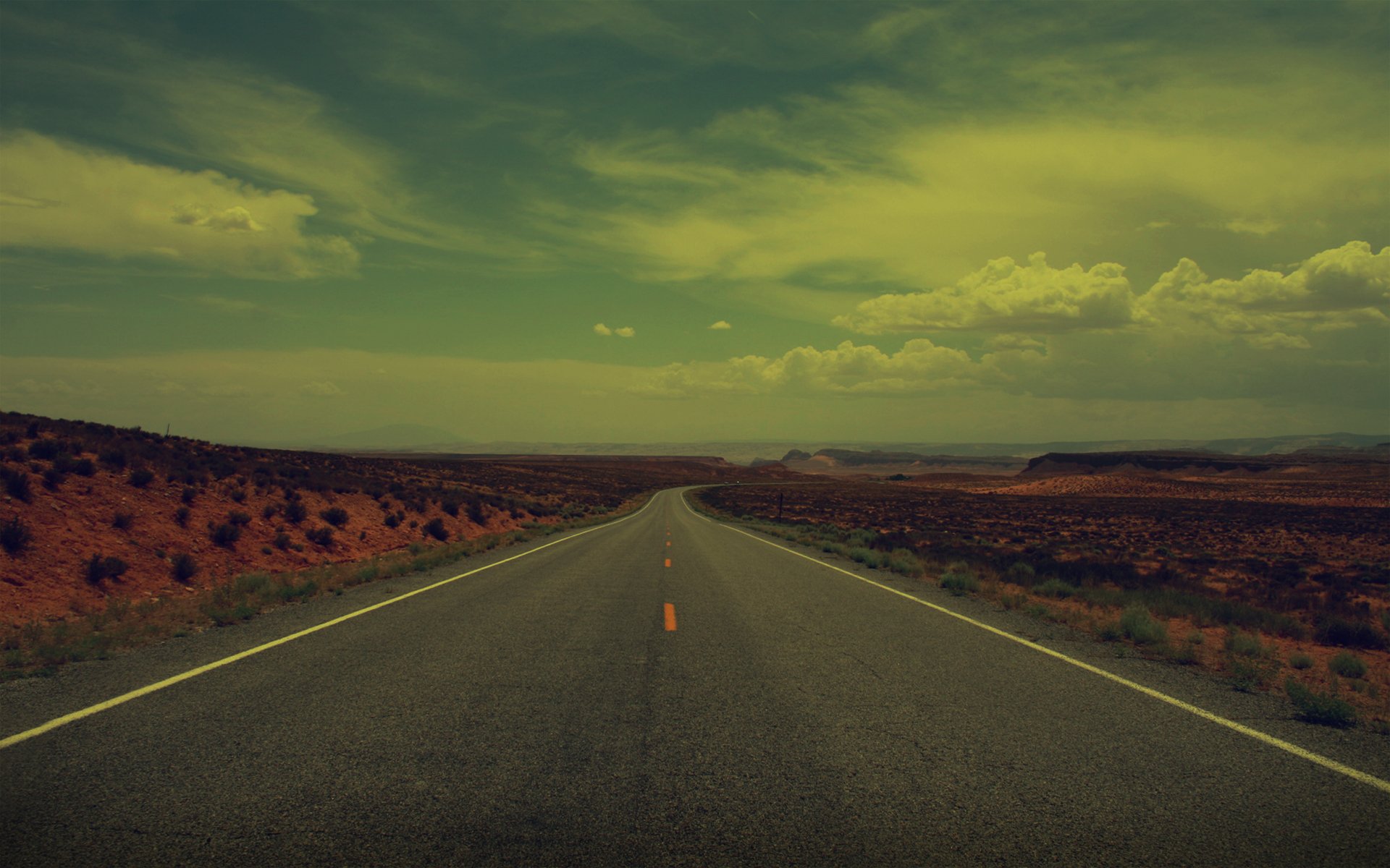 desert, Road, Sky, Clouds, Beauty Wallpaper