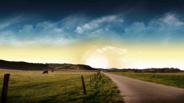 sky, Landscape, Road HD Wallpaper Desktop Background