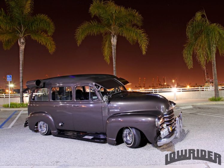 1952, Chevrolet, Suburban, Custom, Suv, Truck, Tuning, Hot, Rods, Rod, Gangsta, Lowrider HD Wallpaper Desktop Background