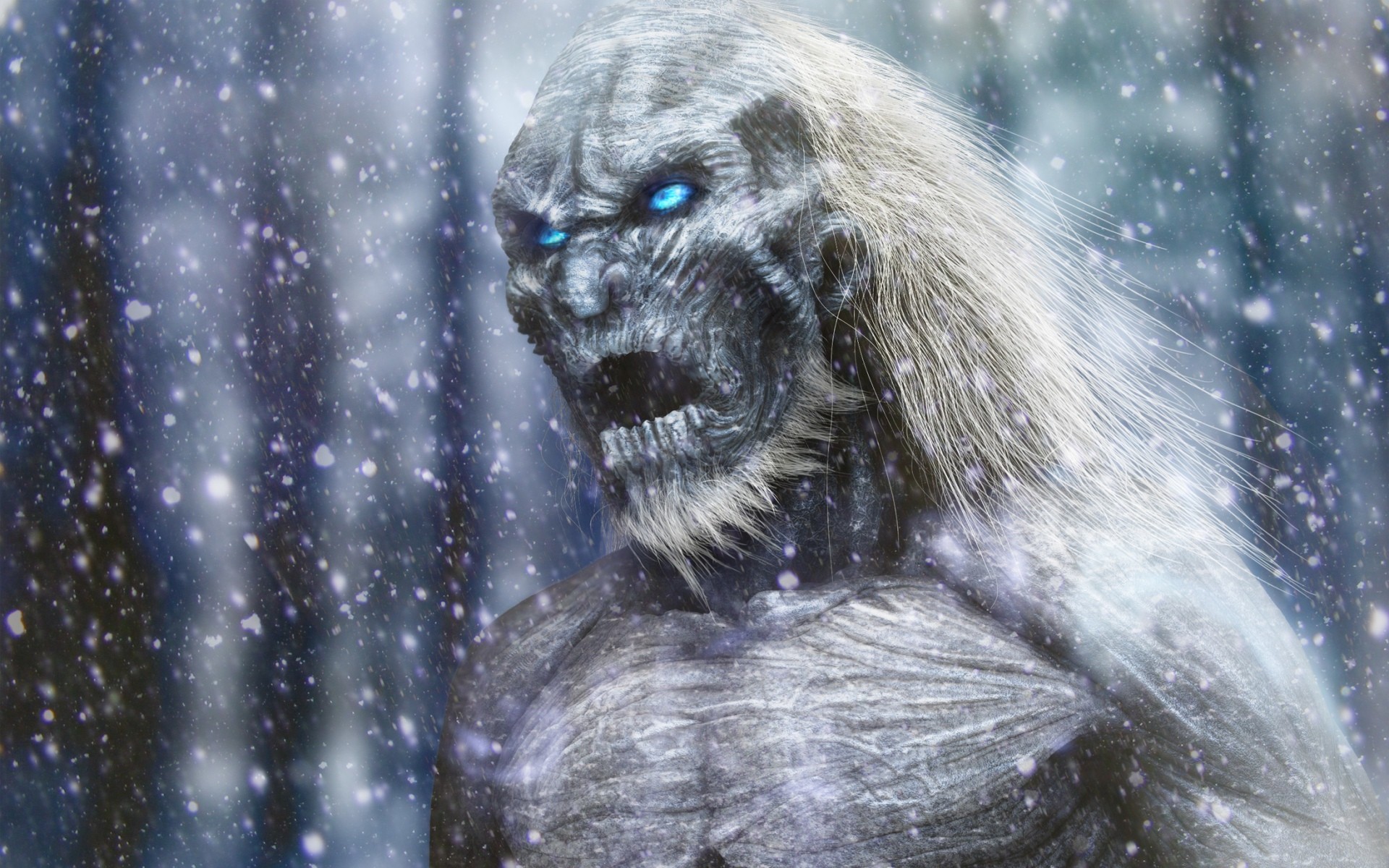 game, Of, Thrones, Song, Of, Ice, And, Fire, White, Walker, Snow, Face Wallpaper