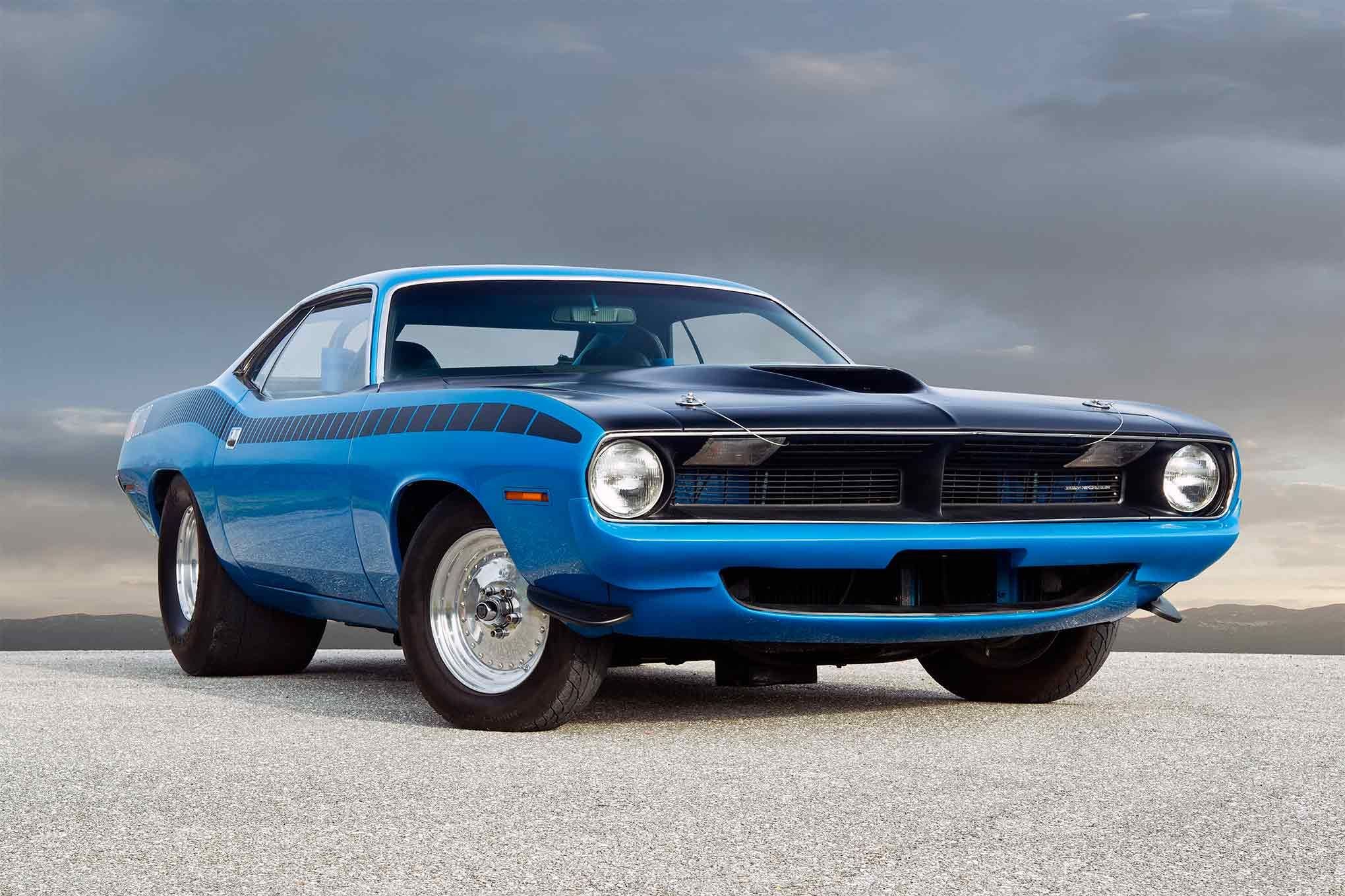 1970, Plymouth, Cuda, Cars, Blue, Pro, Street Wallpaper