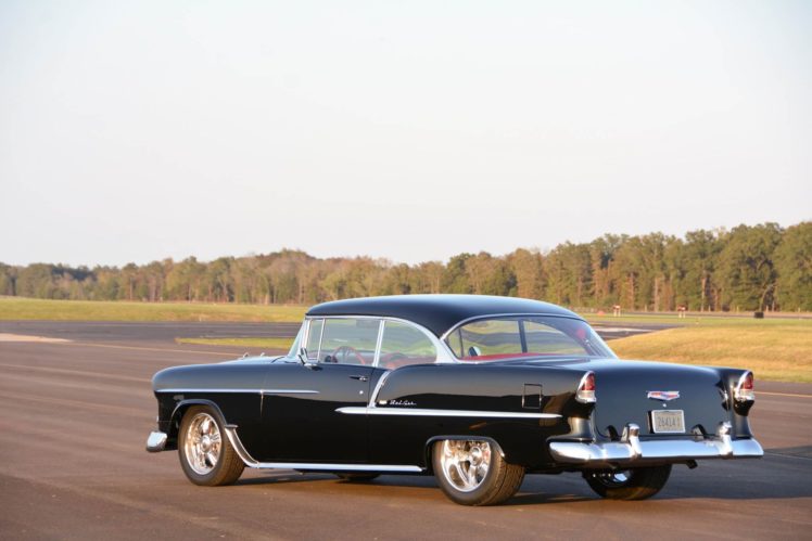 1955, Chevrolet, Bel, Air, Cars, Black, Classic, Modified HD Wallpaper Desktop Background
