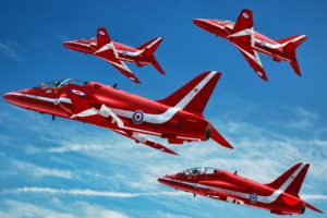 red, Airplanes, Clouds, Sky, Stripes, Flying, Military, Jet, Jets
